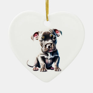 Personalised Staffordshire Bull Terrier Puppy Ceramic Tree Decoration