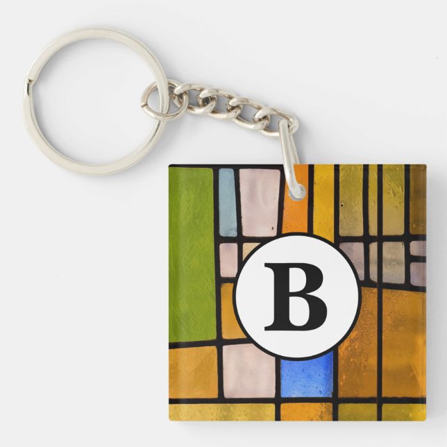 Personalised Stained Glass Acrylic Keychain (Front)