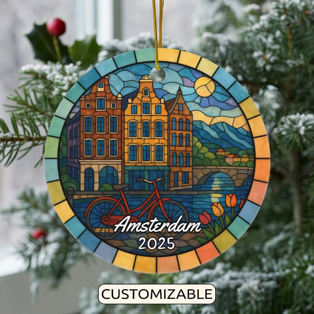 Personalised Stained Glass Amsterdam Ornament (Creator Uploaded)