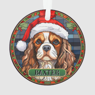Personalised Stained Glass Cavalier King Charles  Ornament