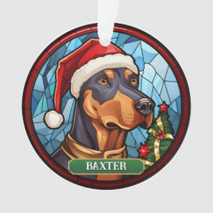 Personalised Stained Glass Doberman Ornament