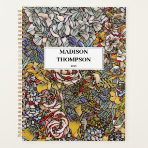 Personalised Stained Glass Floral Journal Planner