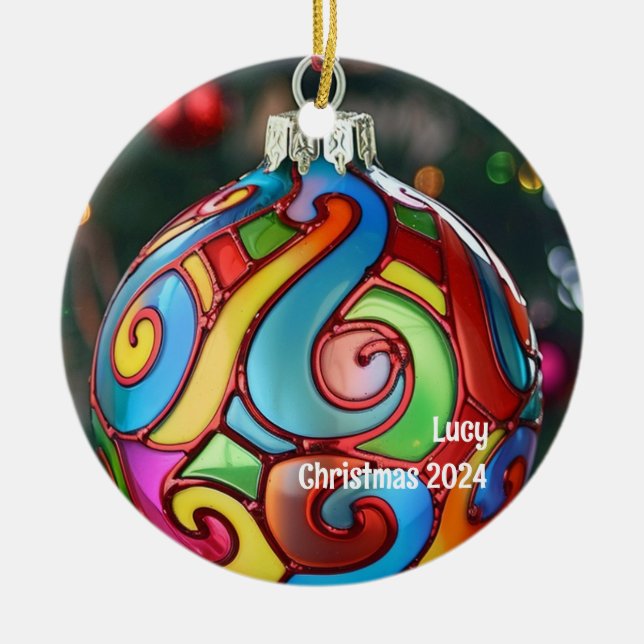 Personalised Stained glass Ornament (Front)