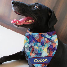 Personalised Stained Glass Pattern Dog Bandanna