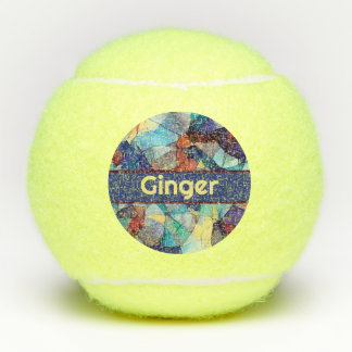 Personalised Stained Glass Pattern Tennis Balls