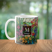 Personalised Stained Glass Wildflower Mug