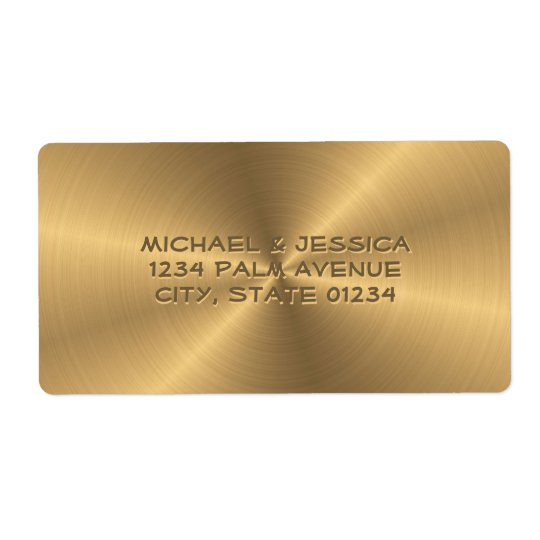 Personalised Stainless Steel Gold Metallic Radial Shipping Label