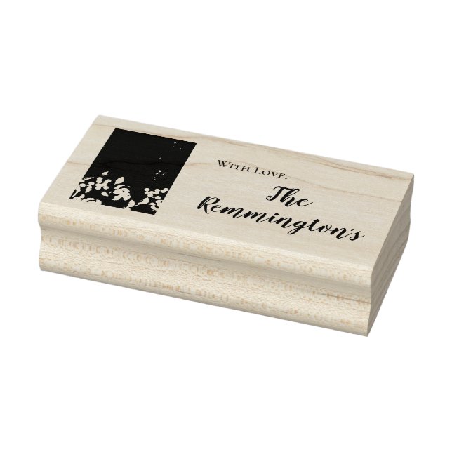 Personalised Stamp Cotton Branch on Dark Wood Stem (Stamp)