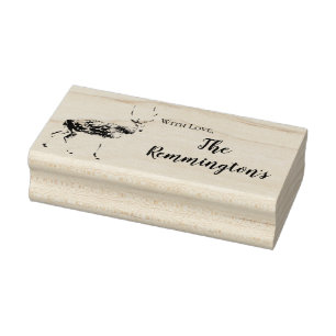 Personalised Stamp Deer Doe Buck Woodland Hunting