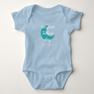 Personalised Star and Moon 1st Fathers day Baby Bodysuit