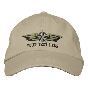 Personalised Star Badge Pilot Wings Embroidered Hat