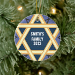 Personalised star of David Ceramic Tree Decoration<br><div class="desc">Personalised star of David ceramic ornaments ,  a gift to celebrate Hanukkah</div>