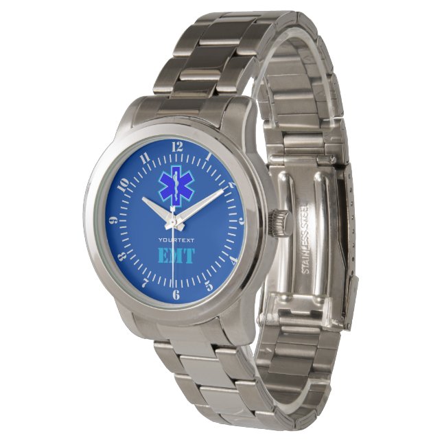 Personalised Star of Life Paramedic Services Watch (Angled)