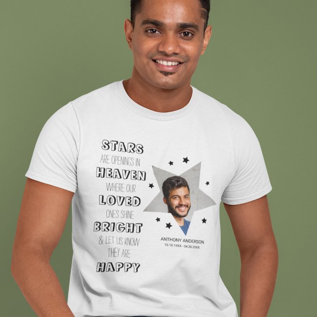 Personalised Star Photo Memorial T-Shirt (Creator Uploaded)