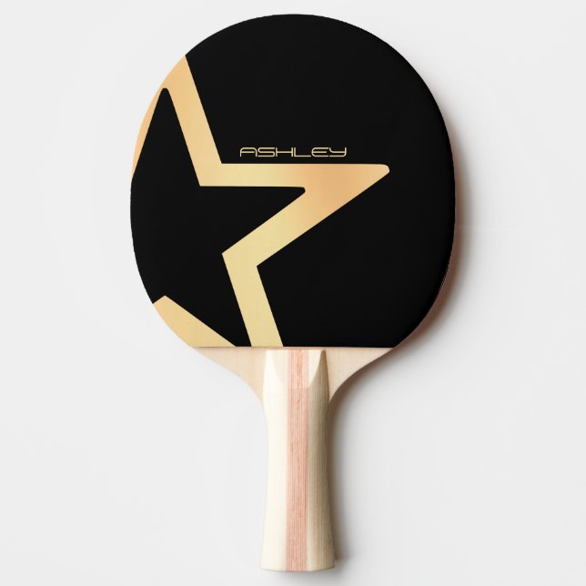 Personalised Star Power (Black)     Ping Pong Paddle (Front)