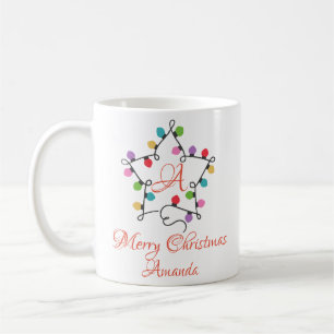 Personalised star shape light- merry christmas coffee mug