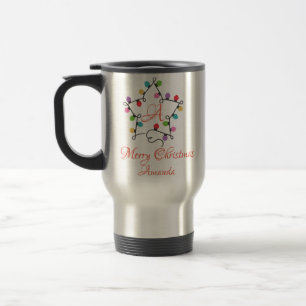 Personalised star shape light- merry christmas travel mug