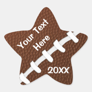 Personalised STAR Shaped Football Stickers