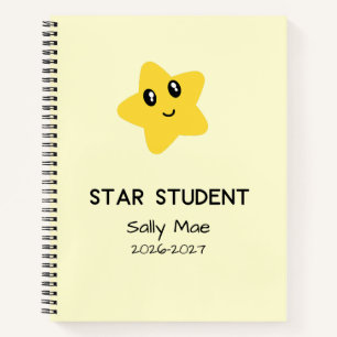 Personalised Star Student Scar Custom Name School  Notebook