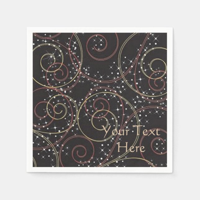 Personalised Starlight Brown Curls Pattern Napkins (Front)