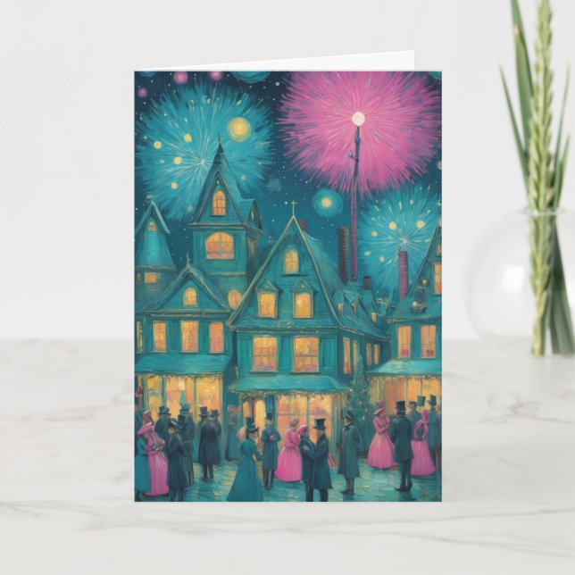 Personalised Starry Night Christmas Card (Front)