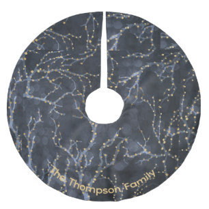 Personalised Starry Shapes Black Christmas Pattern Brushed Polyester Tree Skirt