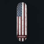 Personalised Stars and Stripes American Flag  Skateboard<br><div class="desc">American Flag Skateboard - American flag in a rustic distressed design . Personalise this stars and stripes skateboard with monogram name. This personalised american flag red white and blue skateboard deck is perfect. Visit our patriotic american flag collection for matching american flag gifts and decor. COPYRIGHT © 2020 Judy Burrows,...</div>