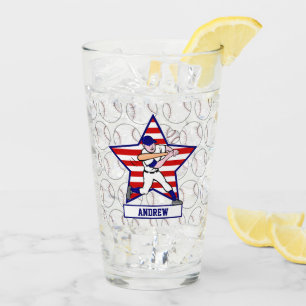 Personalised Stars and Stripes Baseball Batter v1 Glass