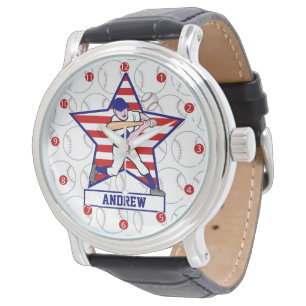 Personalised Stars and Stripes Baseball Batter v1 Watch