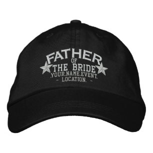 Personalised Stars Father of the Bride Embroidery Embroidered Hat