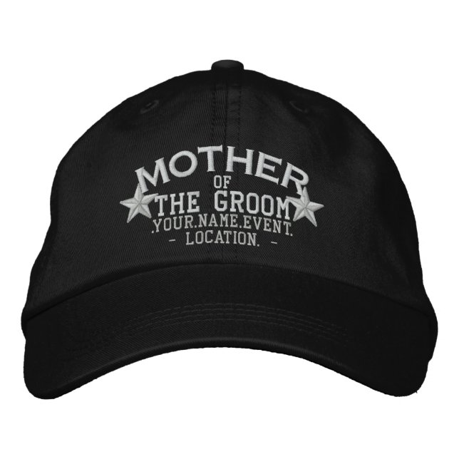 Personalised Stars Mother of the Groom Embroidery Embroidered Hat (Front)
