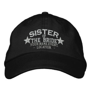 Personalised Stars Sister of the Bride Embroidery Embroidered Hat