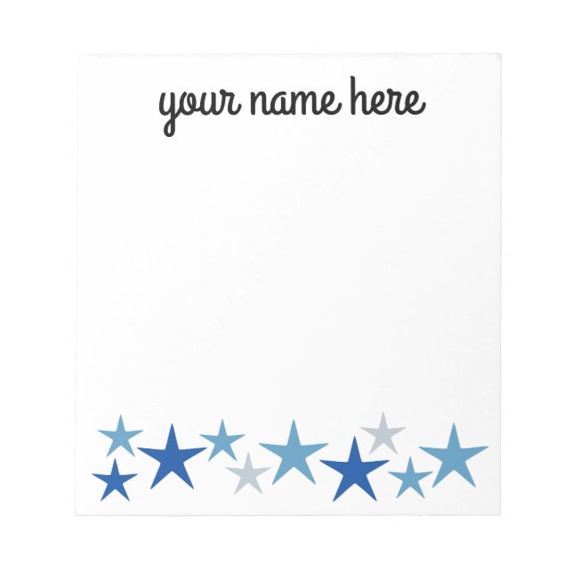Personalised Stars Stationery for Boys Notepad (Front)