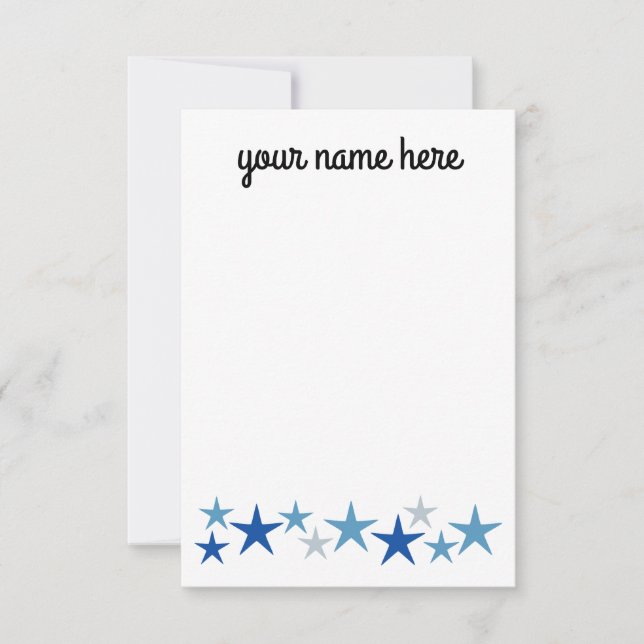 Personalised Stars Stationery for Boys Thank You Card (Front)
