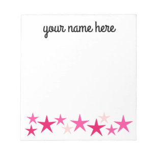 Personalised Stars Stationery for Girls Notepad