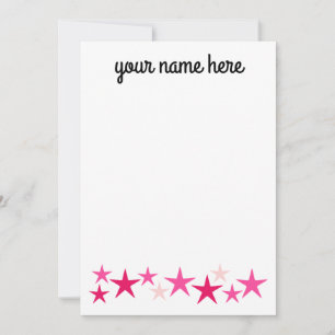 Personalised Stars Stationery for Girls Thank You Card