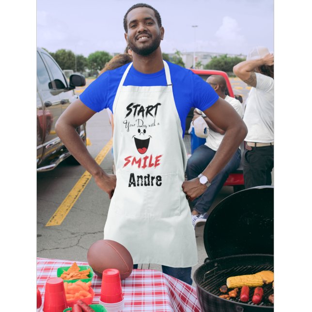 Personalised Start Your Day With A Smile Apron (Creator Uploaded)