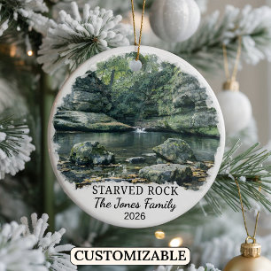 Personalised Starved Rock State Park, Illinois Ceramic Tree Decoration