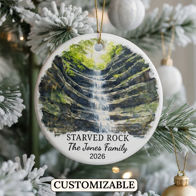 Personalised Starved Rock State Park, Illinois Ceramic Tree Decoration (Creator Uploaded)