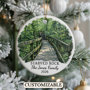 Personalised Starved Rock State Park, Illinois Ceramic Tree Decoration