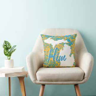 Personalised State Floral Or Any Colour Pillow