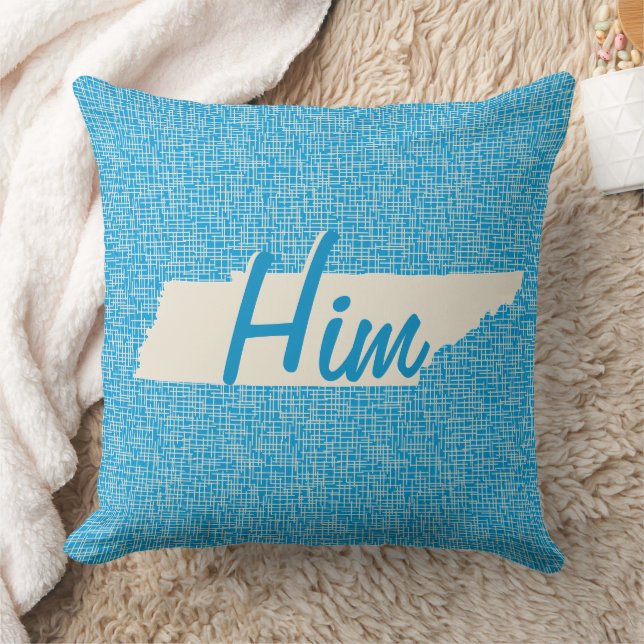 Personalised State Map of Tennessee Blue Pillow (Blanket)