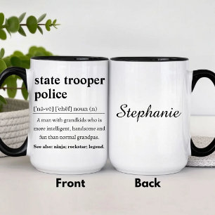 Personalised State Trooper Police Definition Mug