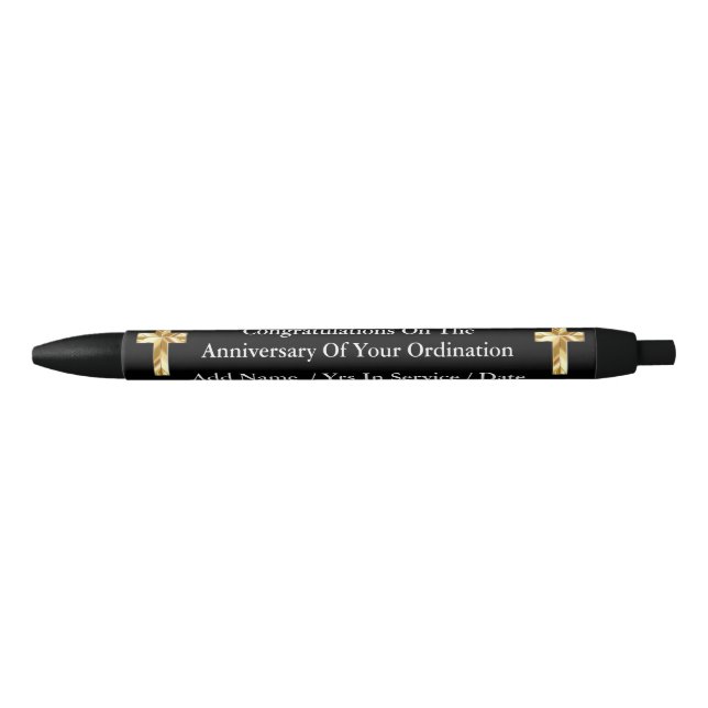 Personalised Stationary Priest Nun Clergy Catholic Black Ink Pen (Front)