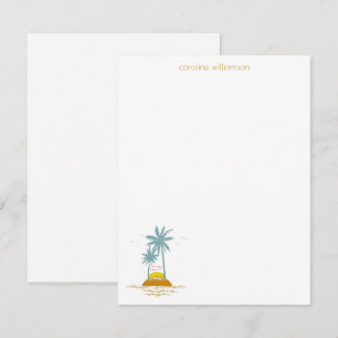 Personalised Stationery Beach Lovers Palm Trees Card