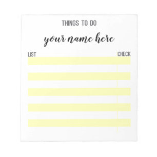 Personalised Stationery Checklist Notepad