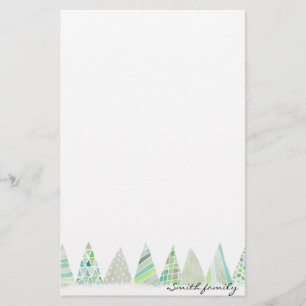 Personalised Stationery - Christmas trees