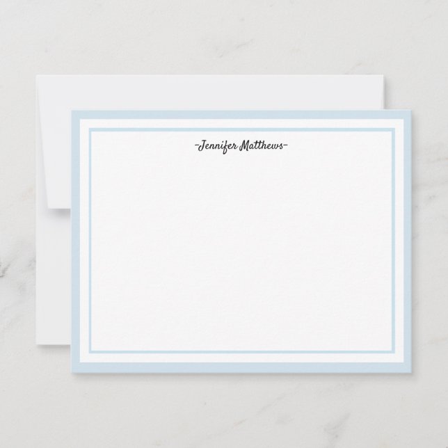 Personalised Stationery Flat Card | blue (Front)