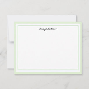 Personalised Stationery Flat Card   green 