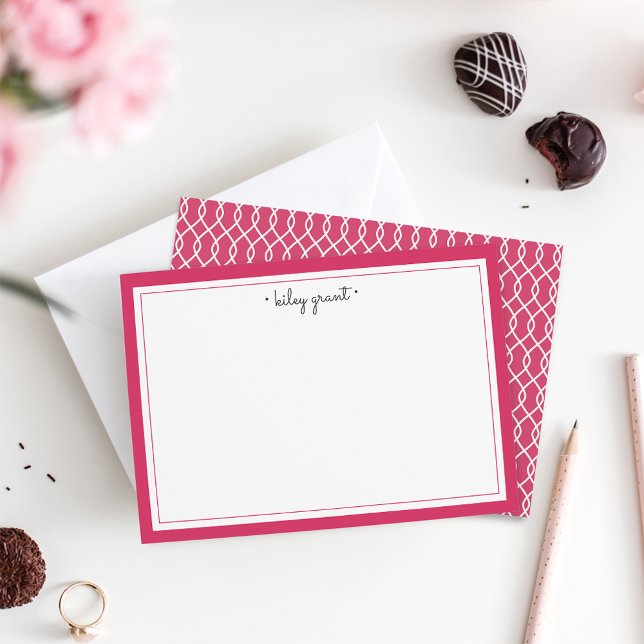 Personalised Stationery Flat Card | Raspberry (Creator Uploaded)